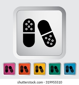 Pills icon. Flat vector related icon for web and mobile applications. It can be used as - logo, pictogram, icon, infographic element. Vector Illustration.