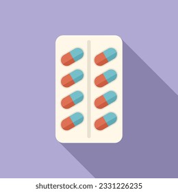Pills icon flat vector. Travel equipment. Summer tourism