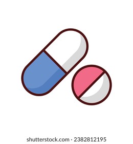 Pills icon isolate white background vector stock illustration
