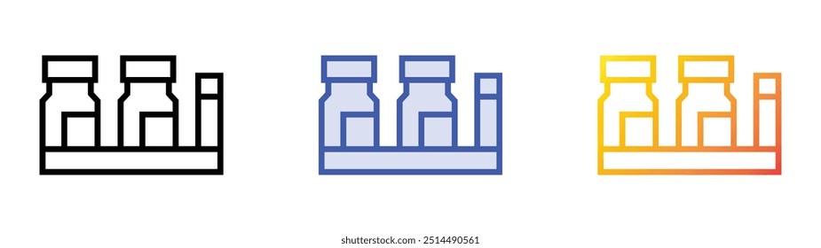 pills icon. Linear, Blue Fill and Gradient Style Design Isolated On White Background