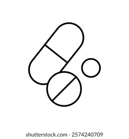 Pills icon linear logo isolated