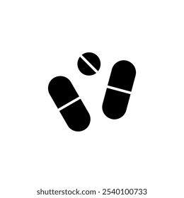 Diseño del logotipo del icono de las píldoras. icono de la cápsula. Signo y símbolo de la droga