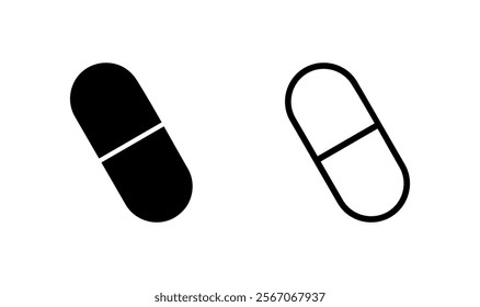 Pills icon logo design. capsule icon. Drug sign and symbol