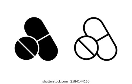 Pills icon logo design. capsule icon. Drug sign and symbol