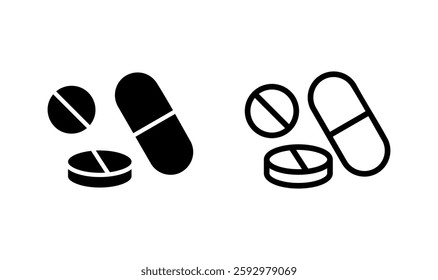 Pills icon logo design. capsule icon. Drug sign and symbol