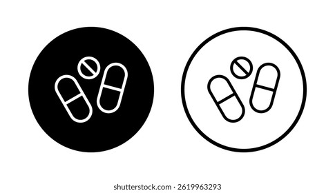 Pills icon logo design. capsule icon. Drug sign and symbol