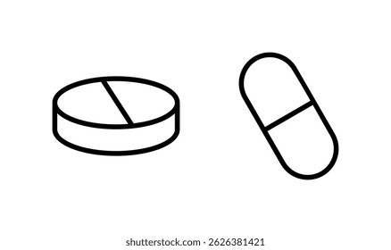 Pills icon logo design. capsule icon. Drug sign and symbol