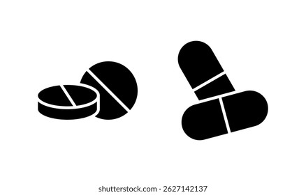 Pills icon logo design. capsule icon. Drug sign and symbol