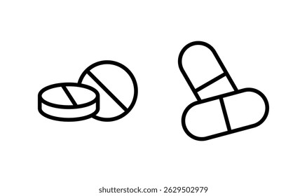 Pills icon logo design. capsule icon. Drug sign and symbol
