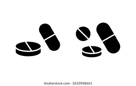 Pills icon logo design. capsule icon. Drug sign and symbol