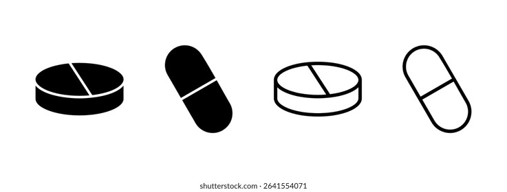 Pills icon logo design. capsule icon. Drug sign and symbol