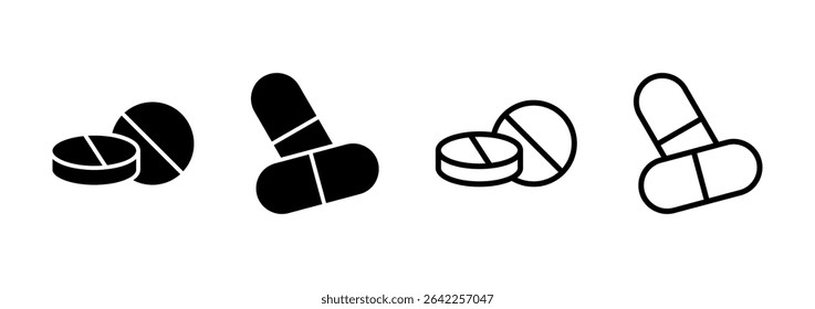 Pills icon logo design. capsule icon. Drug sign and symbol