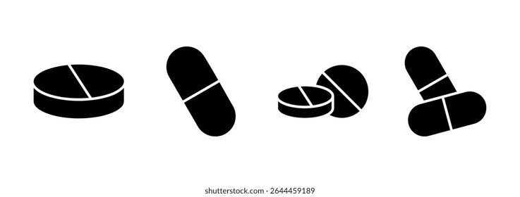 Pills icon logo design. capsule icon. Drug sign and symbol