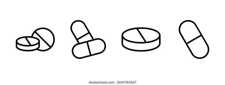 Pills icon logo design. capsule icon. Drug sign and symbol