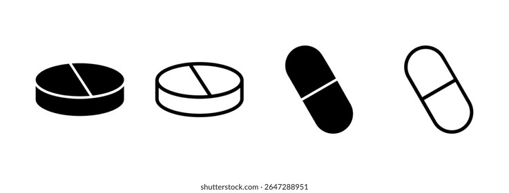 Pills icon logo design. ícone da cápsula. Sinal e símbolo de medicamento