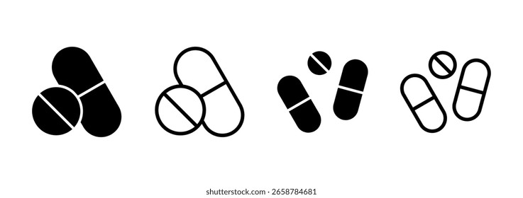 Pills icon logo design. capsule icon. Drug sign and symbol