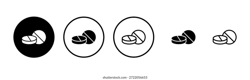 Diseño del logotipo del icono de las píldoras. icono de la cápsula. Signo y símbolo de la droga