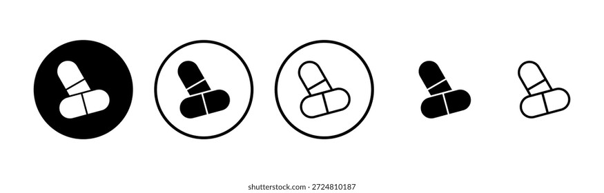 Pills icon logo design. ícone da cápsula. Sinal e símbolo de medicamento