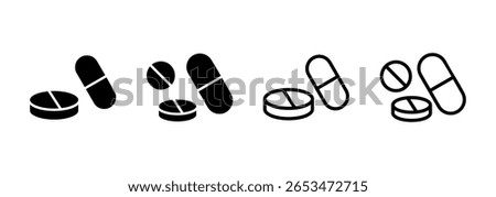 Pills icon logo design. capsule icon. Drug sign and symbol