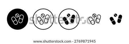Pills icon logo design. capsule icon. Drug sign and symbol