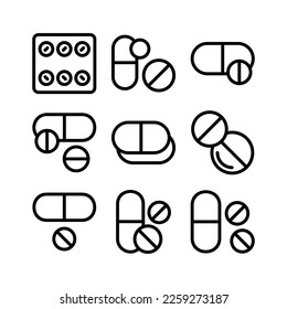 pills icon or logo isolated sign symbol vector illustration - high quality black style vector icons