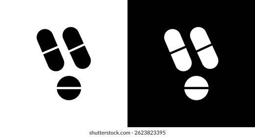 Pills icon for logo web mobile app UI design.