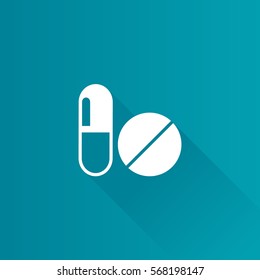 Pills icon in Metro user interface color style. Vitamin medicine drugs