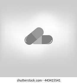Pills icon on gray background. Vector illustration