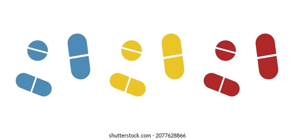 pills icon on white background, vector illustration