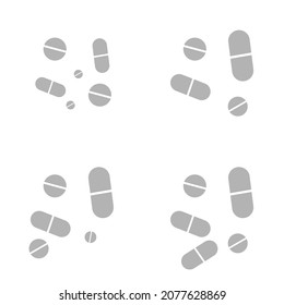 Pillen-Symbol auf weißem Hintergrund, Vektorgrafik
