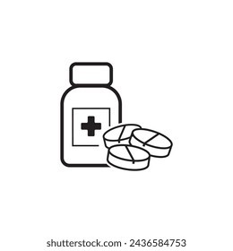 Pillensymbol auf weißem Hintergrund