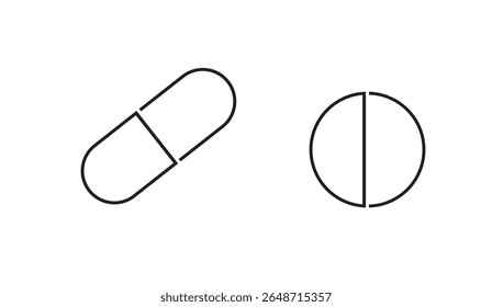 Icono de píldoras sobre fondo blanco