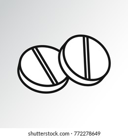 Pills icon, outline design. Vector illustration