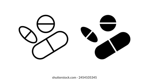 Pills Icon Set. for mobile concept and web design. vector illustration