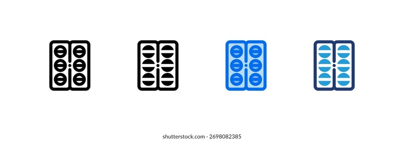 Pills icon set multiple style collection. Vector illustration.