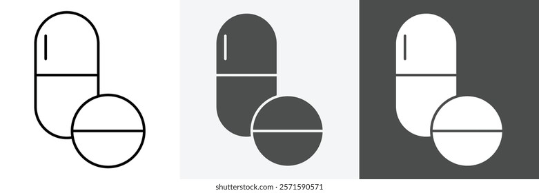 Pills icon set vector art