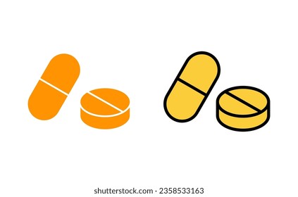 Pills icon set for web and mobile app. capsule icon. Drug sign and symbol