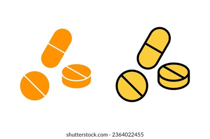 Pills icon set for web and mobile app. capsule icon. Drug sign and symbol