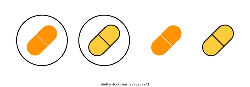 Pills icon set for web and mobile app. capsule icon. Drug sign and symbol
