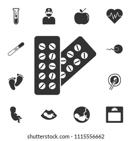 Pills icon. Simple element illustration. Pills symbol design from Pregnancy collection set. Can be used for web and mobile on white background
