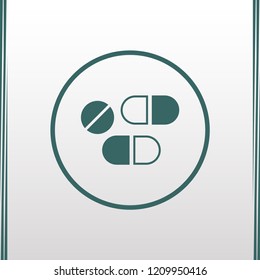 Pills icon. Simple element illustration Pills icon design from medicine collection.