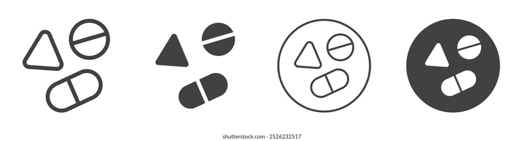 Icono de píldoras Logotipo de Vector de contorno simple