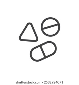 Pills icon Simple outline vector logo