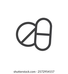 Pills icon Simple outline vector logo