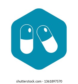 Pills icon in simple style isolated on white background. Medicine symbol