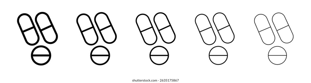 Pills icon Simple thin line flat symbol