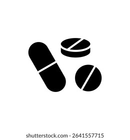 Pills icon symbol for apps and websites. capsule icon. Drug sign and symbol