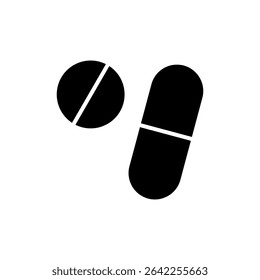 Pills icon symbol for apps and websites. capsule icon. Drug sign and symbol