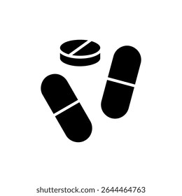Pills icon symbol for apps and websites. capsule icon. Drug sign and symbol