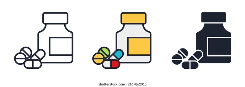 Pillensymbol-Symbol-Vorlage für Grafik- und Web-Design-Sammlung Logo Vektorgrafik